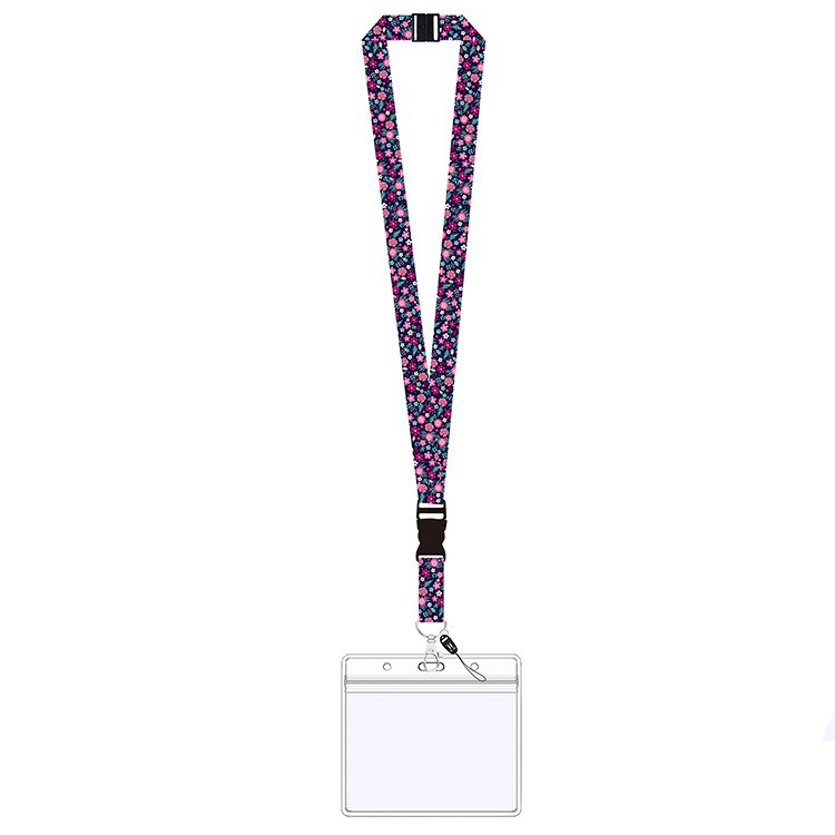 Bloem Zakelijke Creditcard Houder Plastic Werknemer Card Cover Student Lanyard Intrekbare Pull Clip Badge Id Naam Card Case: 01