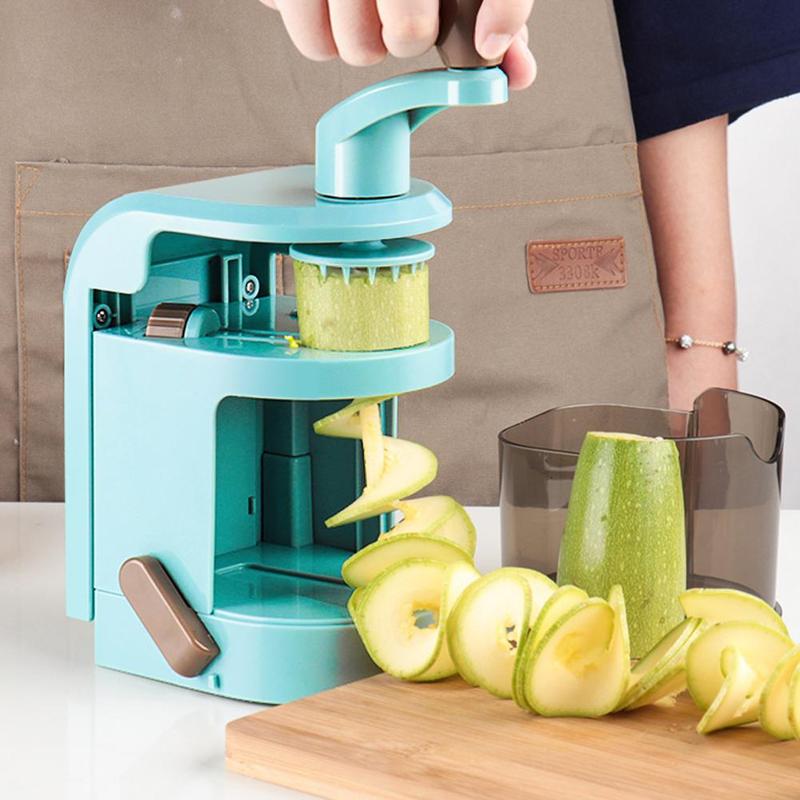 5 in 1 spiralizer grønnsaksskiver med 4 pastakutterblad nudler spaghetti verktøy skiver zucchini maker rotatin  s6 n 3