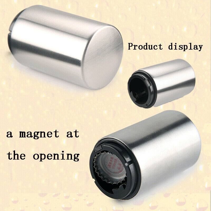 Automatisk ølåpner i rustfritt stål til fest bar flaskelokk vin sølv håndholdt øl brus verktøy drikkespill flaskeåpner