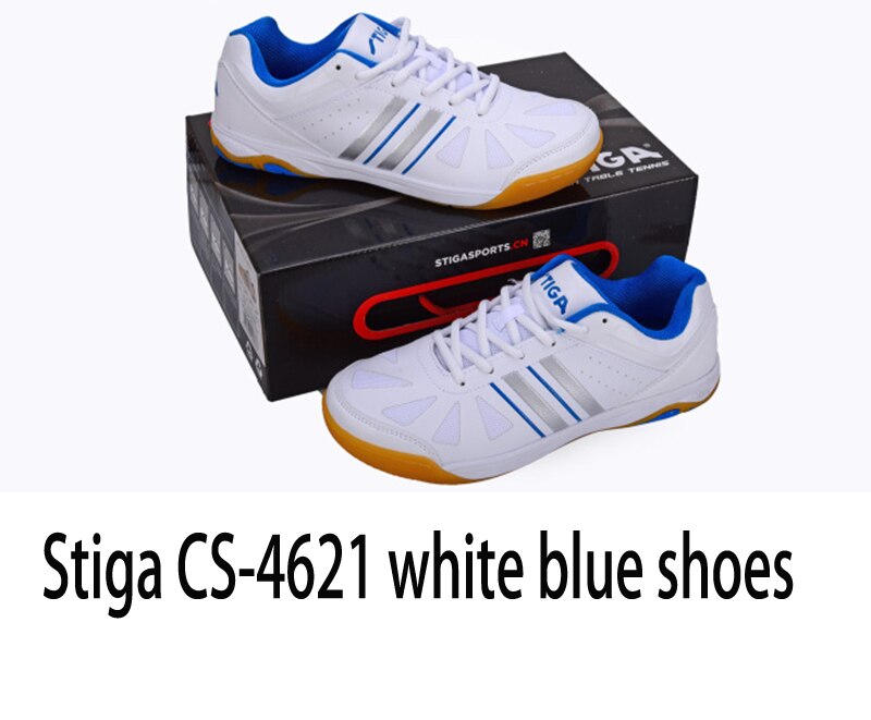 Stiga-zapatillas de tenis de mesa originales para hombre y mujer, nuevas zapatillas deportivas de entrenamiento , Cs-4621 para juego de raqueta: CS-4621 white blue / 37