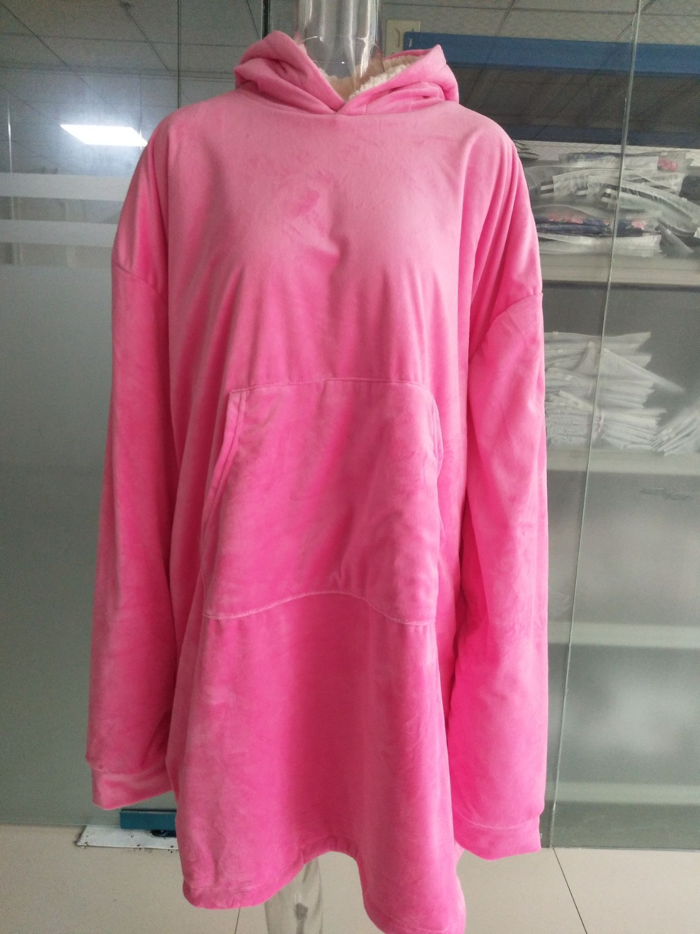 Hoodie Sweatshirt Voor Vrouwen Oversize Hoody Sweatshirt Deken Sherpa Jassen Comfy Trui Kerst Sudadera Mujer: Pink