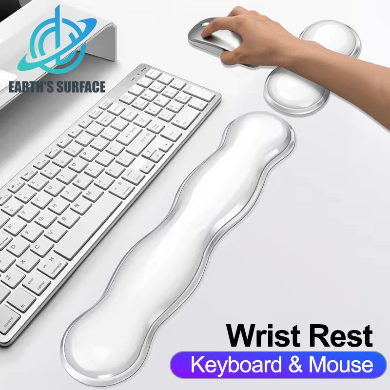 Tastatur-Handgelenkauflage, rutschfest, Silikon, transparent, Tastatur, Maus, ergonomisches , Handgelenkpolster für Computer, Tastatur, Laptop