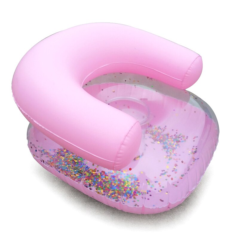 Kids Inflatable Sofa Baby Sitting Chair Sequin Kids Bath Learning Seat DO2