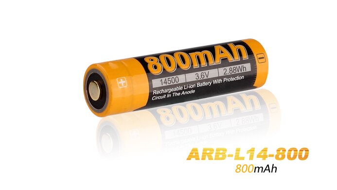 Fenix ARB-L14-800 3.6V 14500 800Mah Oplaadbare Li-Ion Batterij Met Bescherming Circuit(1Pcs)