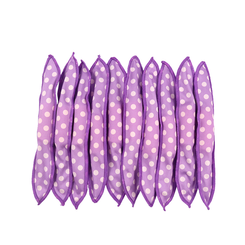 10 Pcs/Lot Hair Curlers Soft Sleep Pillow Hair Rollers Set Best Flexible Foam and Sponge Magic Hair Care DIY Hair Styling Tools: 10pcs Purple