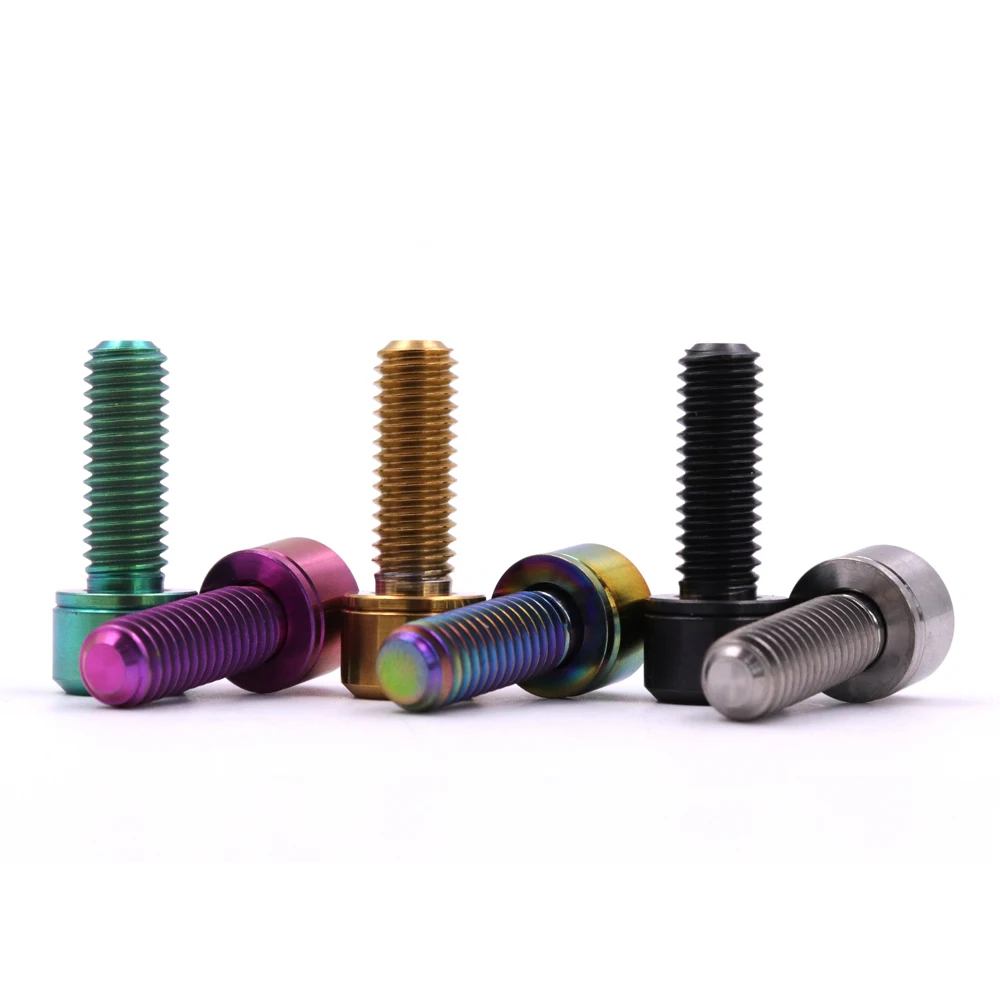 M6x18mm Mountain Road Bicycle Stem Bolt Disc Brake Screws With Concave Gasket Cycling Titanium Alloy Parts