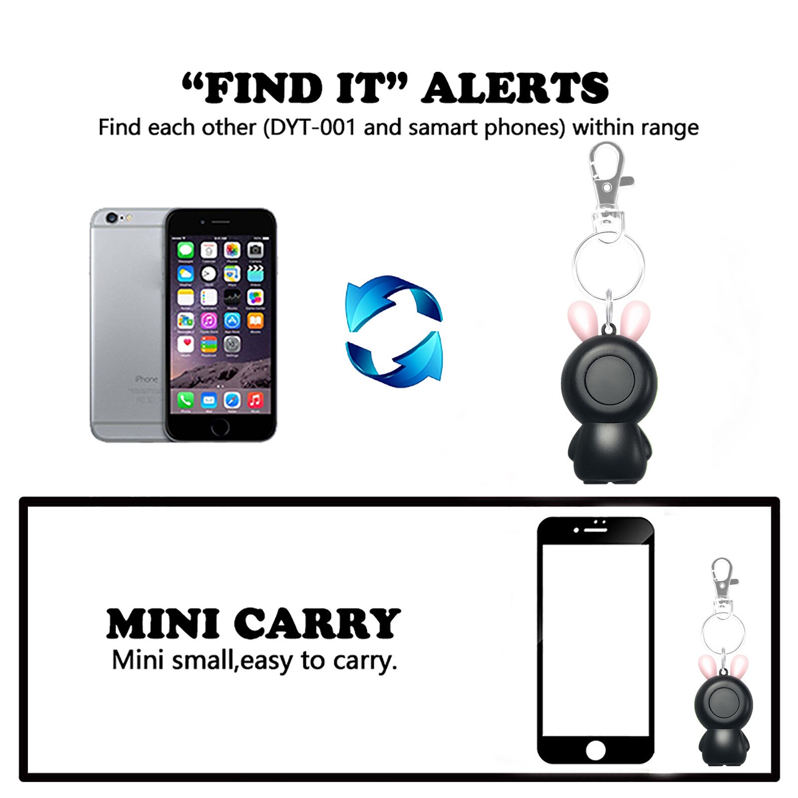 Mini Portable Keys Locator Finder ​Device ​with Lanyard Pendant Smart Accessories Bluetooth Anti- Loss Device Wireless Trackers