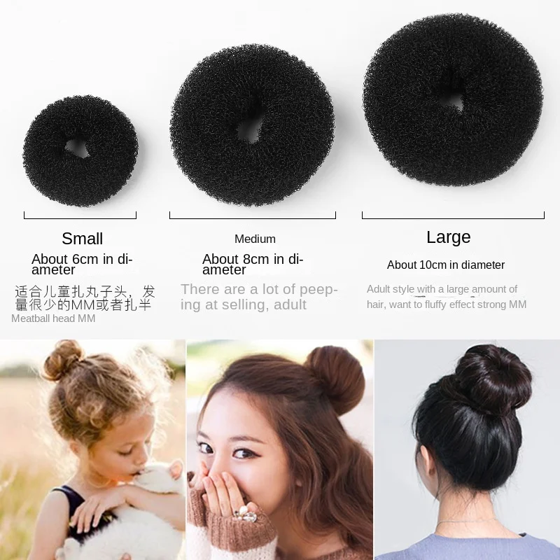 3 Größen Magic Hair Bun Maker Donut-Schaumschwamm Einfacher großer Ring Haar-Styling-Werkzeuge Produkte Frisur Frauen Mädchen Haarschmuck