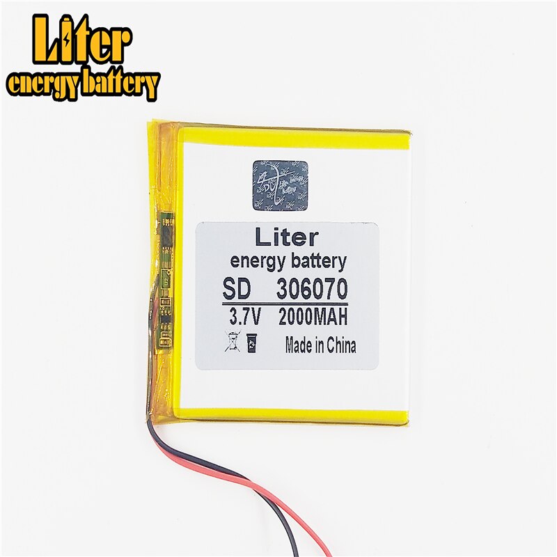 3.7V lithium polymer battery 306070 036070 GPS screen 2000MAH handwritten books