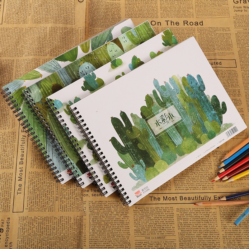 Livre en papier aquarelle A4 et 16K d'épaisseur 200g, livre aquarelle pour dessin, peinture à l'aquarelle, fournitures d'art de croquis pour enfants