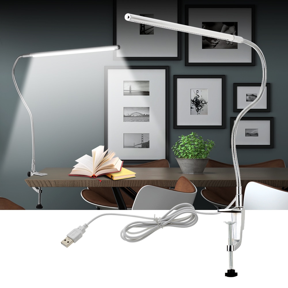 Long Arm LED Work Study Lamp 48 LEDs Clamp Mount Office Desk Lamps USB Flexible Eye-protection Reading Light.