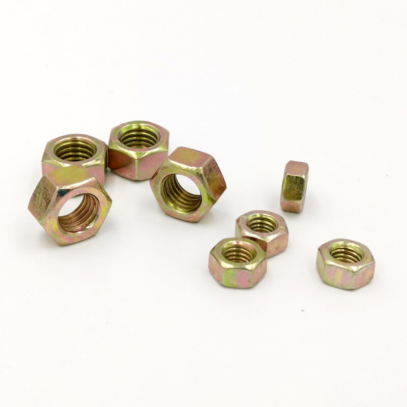 [M4-M20] Grade 8 color zinc hex nut yellow zinc nut yellow zinc plated nut color screw cap