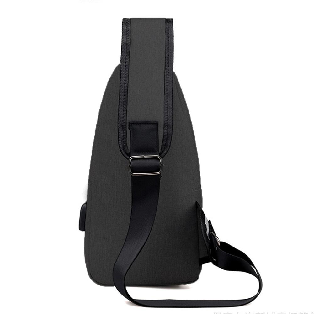 Män usb laddning bröstväska gränssnitt casual canvas crossbody axel ryggsäck