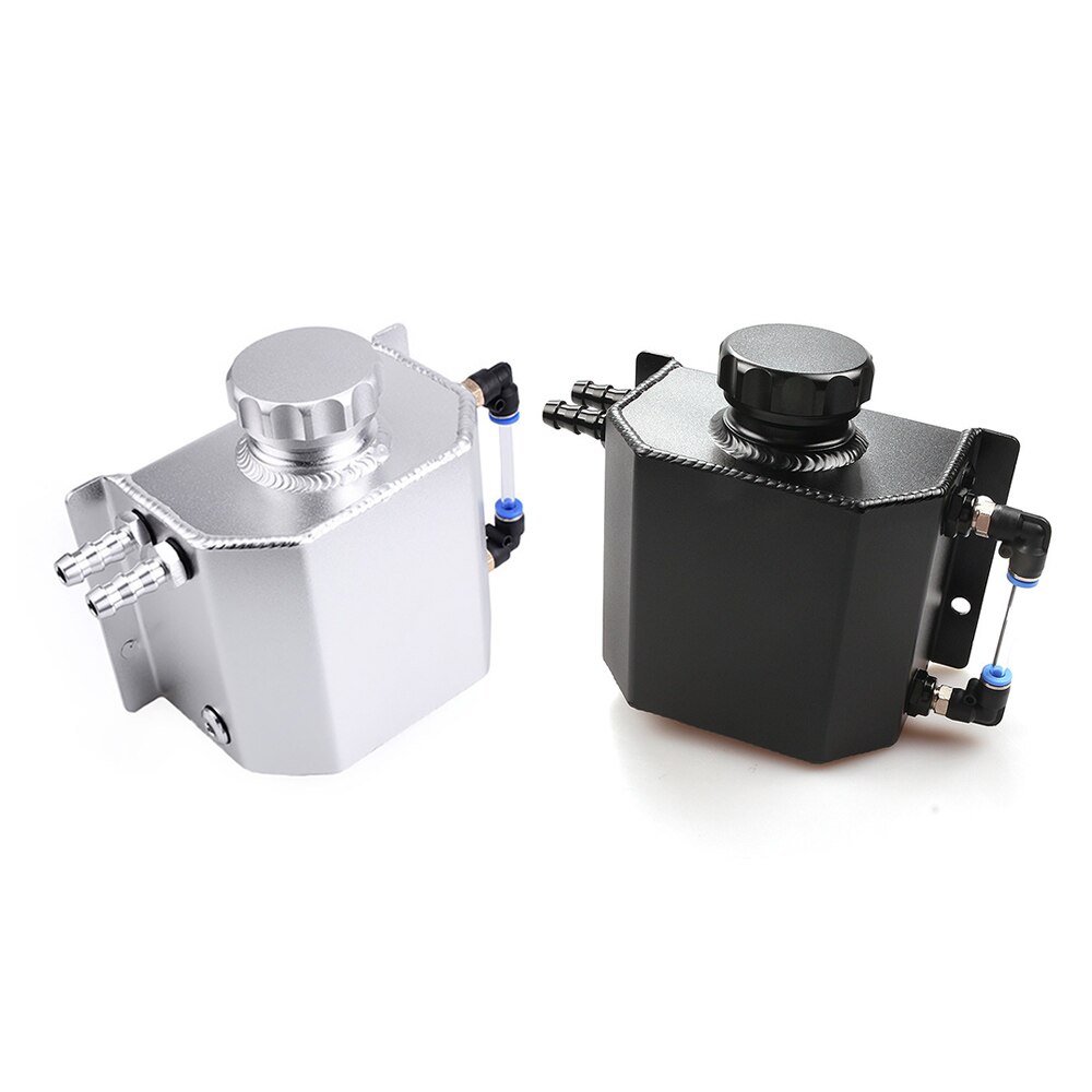 Radiador refrigerante cuadrado de aluminio duradero Universal para coche, depósito de botella de agua de recuperación de desbordamiento, tanque de agua, 1L
