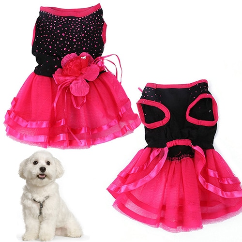 Kæledyr hund rose blomst gaze tutu kjole nederdel hvalp kat prinsesse tøj tøj kjole til hunde hund kostume