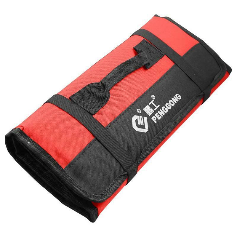 Herramienta de ferretería para coche, rodillo, destornillador, llave de almacenamiento, caja organizadora, bolsa roja, bolsa, bolsillo: Rojo