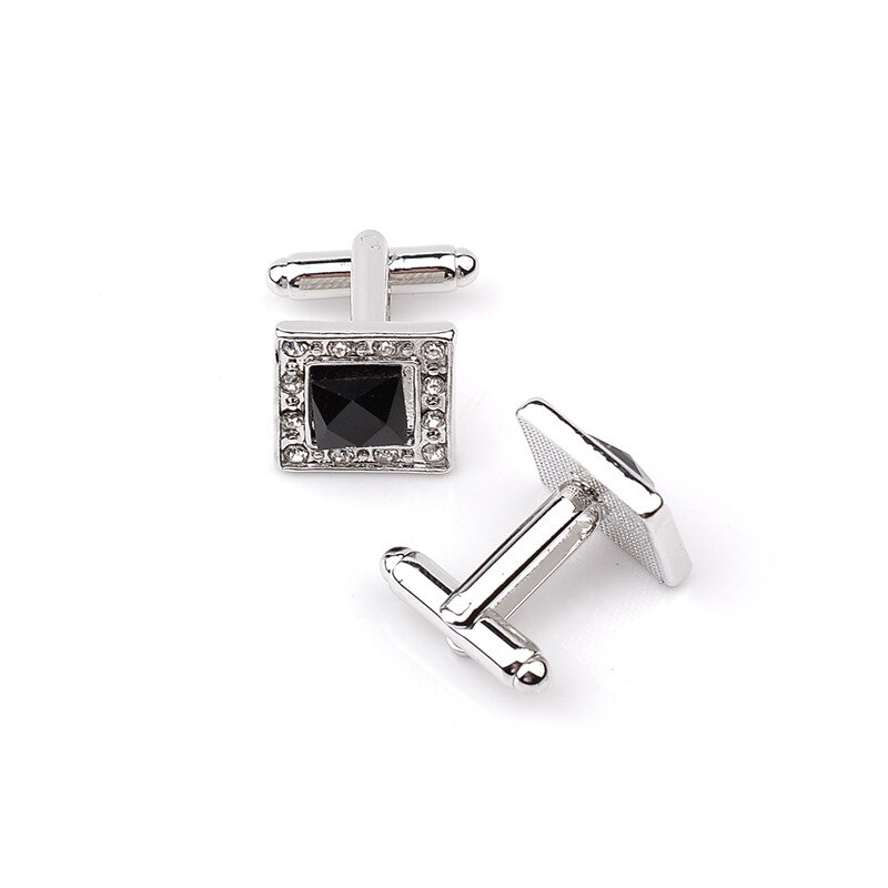 3 kleur Elegante Mannen Manchetknopen Klassieke Luxe Strass Kristal Vierkante Manchetknopen Mannelijke Franse Overhemd Manchet Knop
