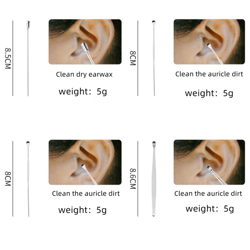 6pcs Ear Cleaner Earwax remover Tool Ear Cleaning Wax Removal Health Ear Care Ear pick Cleaning Ear Cleanser Spoon Earpick