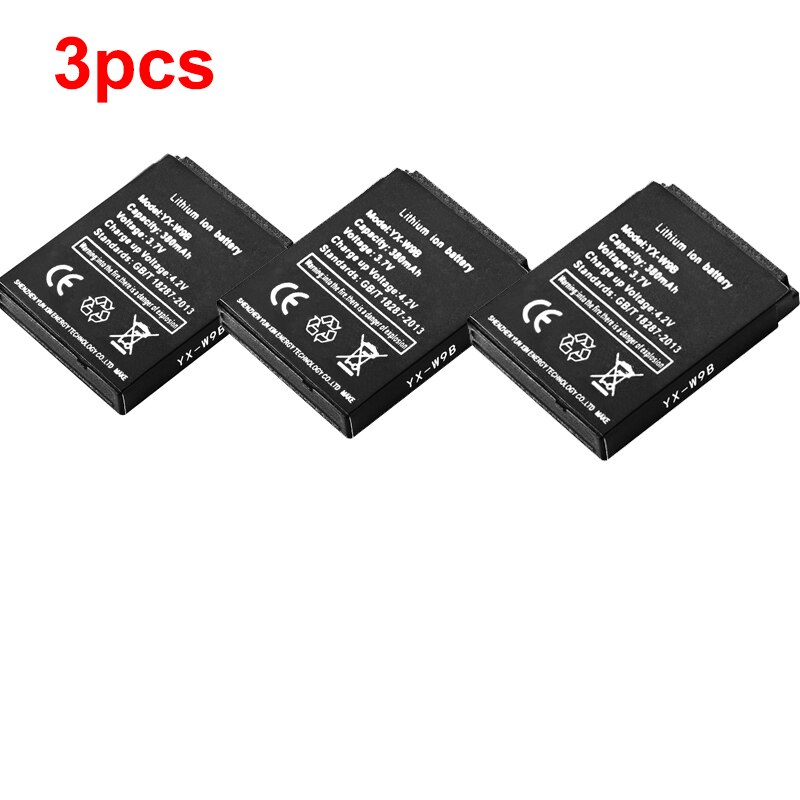 3,7 V recargable de Li-Ion batería de polímero para el reloj inteligente HLX-S1 DJ-09 AB-S1 M9 FYM-M9 JJY-S1 DZ09 QW09 W8 A1 V8 X6 LQ-S1 batería: 3pcs