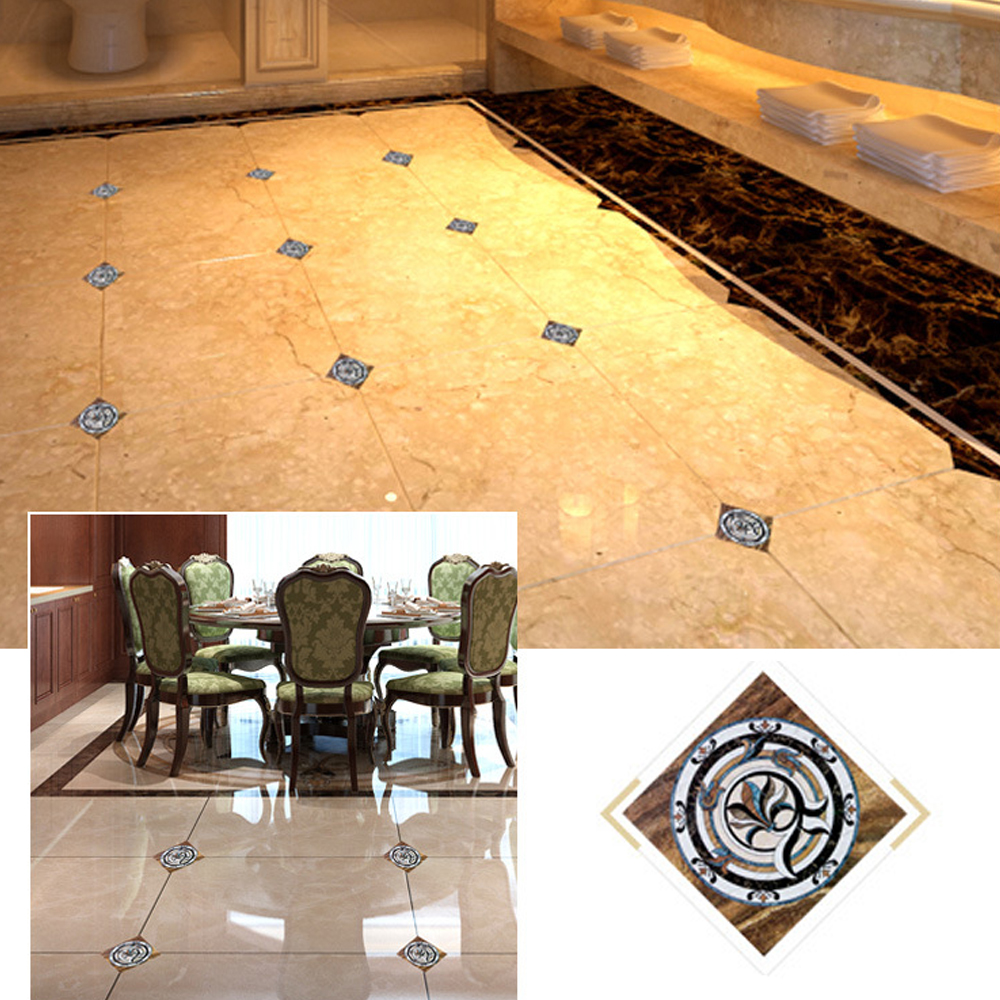 12pcs Diagonal Seam Stickers Butterfly Marble DIY Tile Sticker Waterproof Self-Adhesive Floor Sticker For Living Room Kitchen