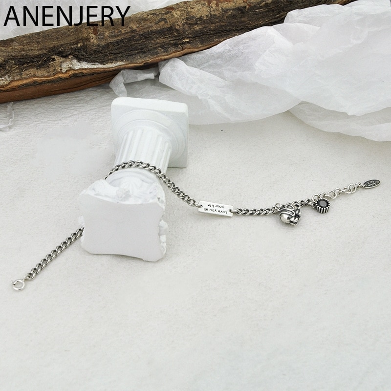 ANENJERY Neue Stil Elefanten knapp Quadratische Karte Armbinde Armreifen Für Frauen Männer Paar Armbinde thailändisch Silber Farbe Schmuck S-B416