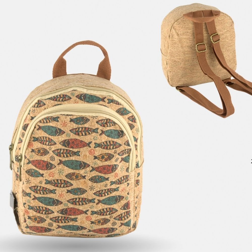 Mochila de Corcho Peces Doble Cremallera