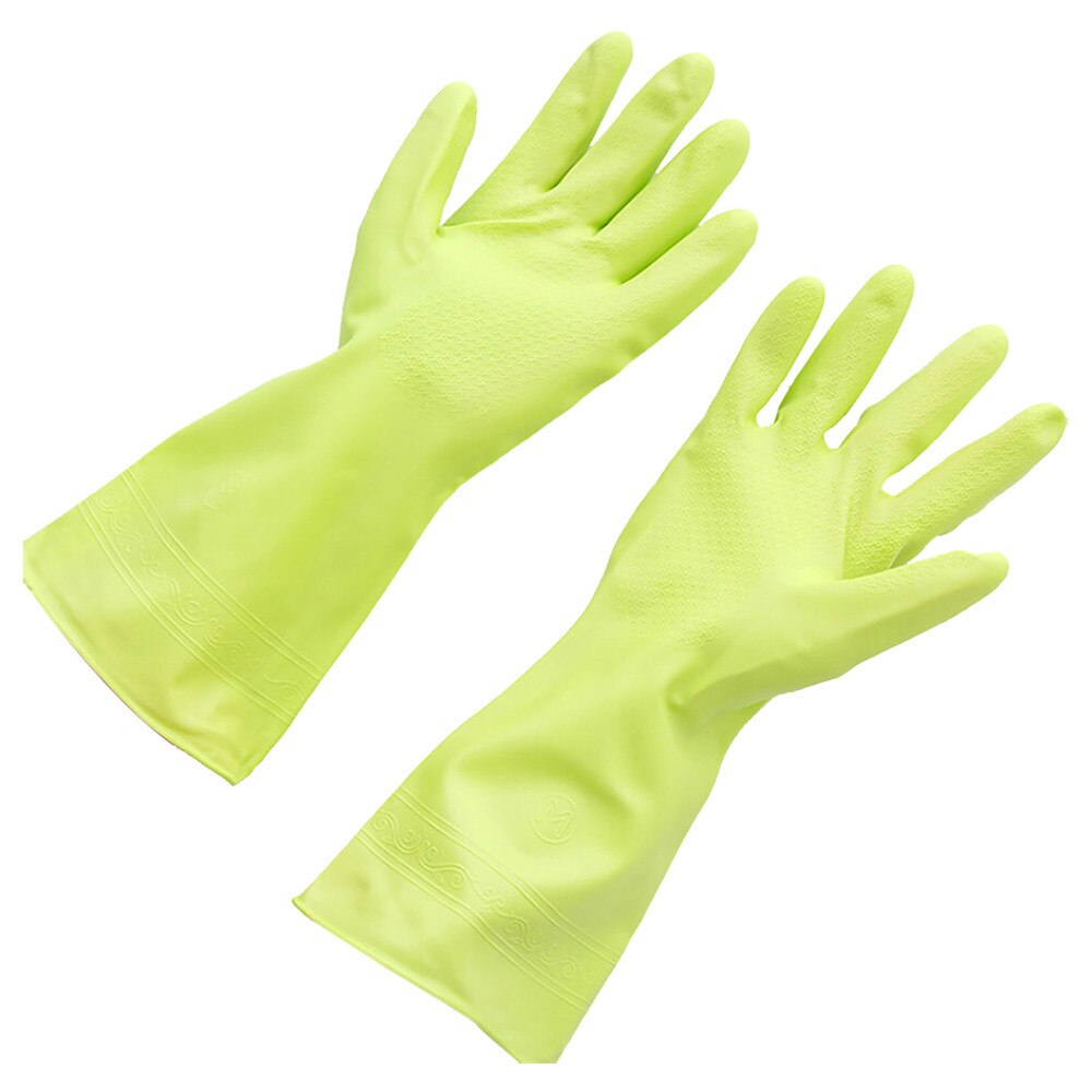 Afwas afwassen handen beschermen handschoenen schoonmaken waterdichte lange rubberen latex handschoenen keukengereedschap huishoudhandschoenen: Groente 