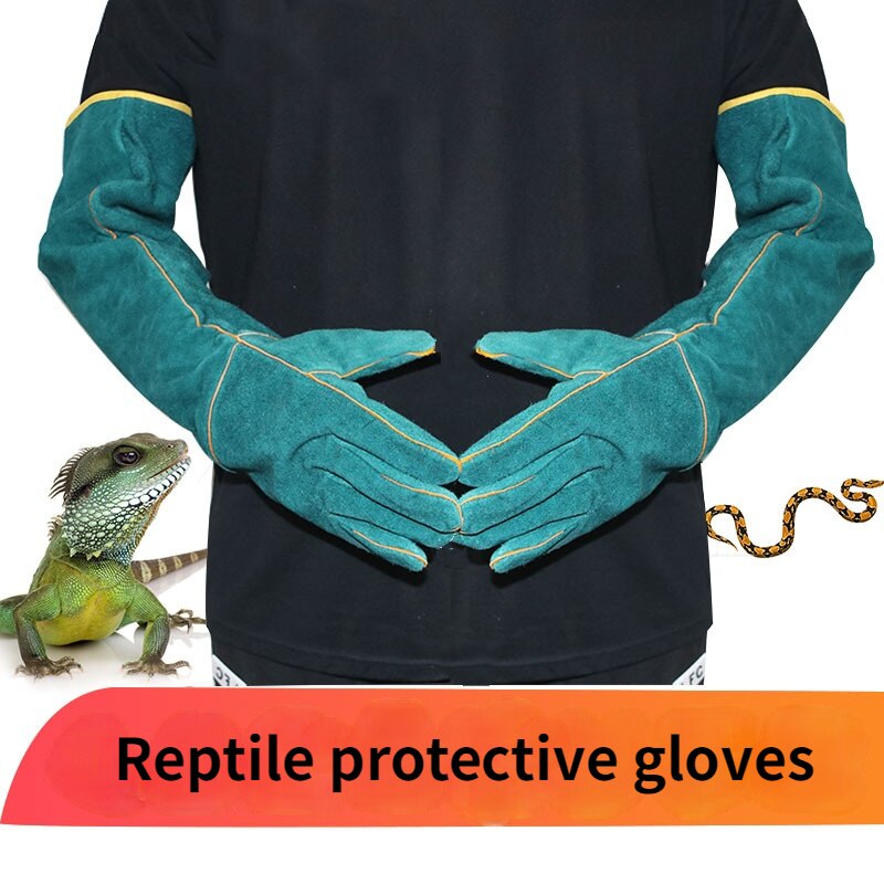 Gants anti-morsure de Reptile 62cm, gants de protection pour animaux de compagnie, moniteur lézard serpent, fournitures de nettoyage pour animaux de compagnie