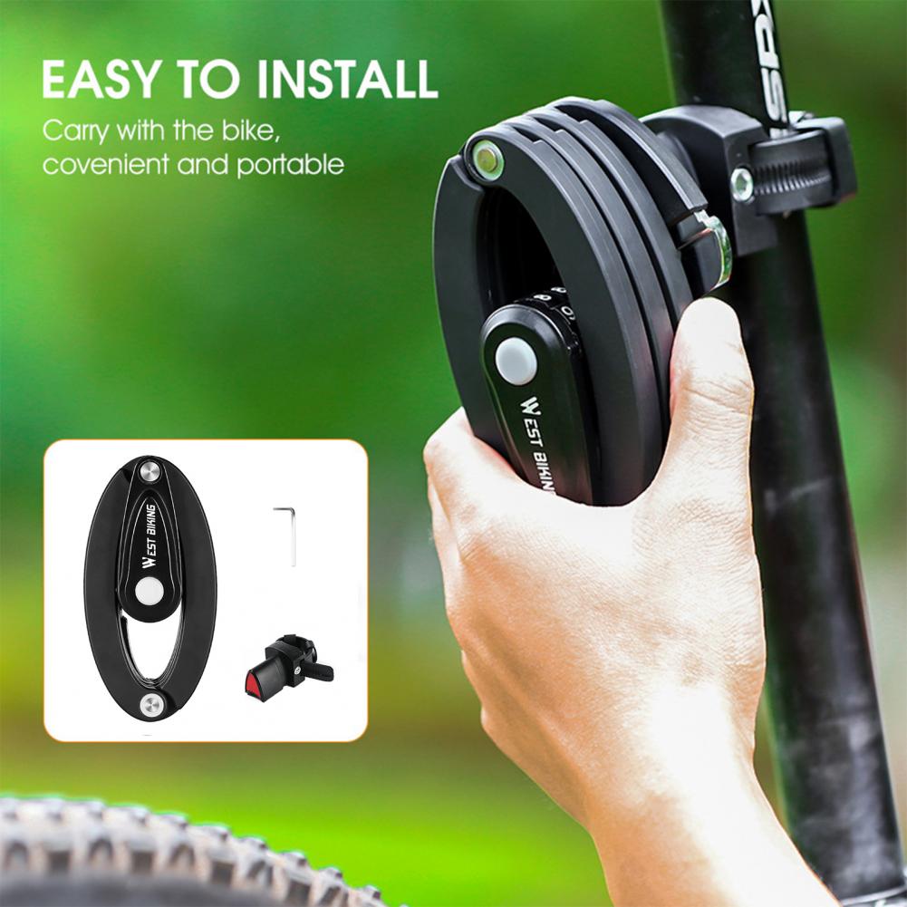 Bike Lock Solid Anti-Theft Rust-Proof Foldable Bike Anti Theft MTB Road Lock