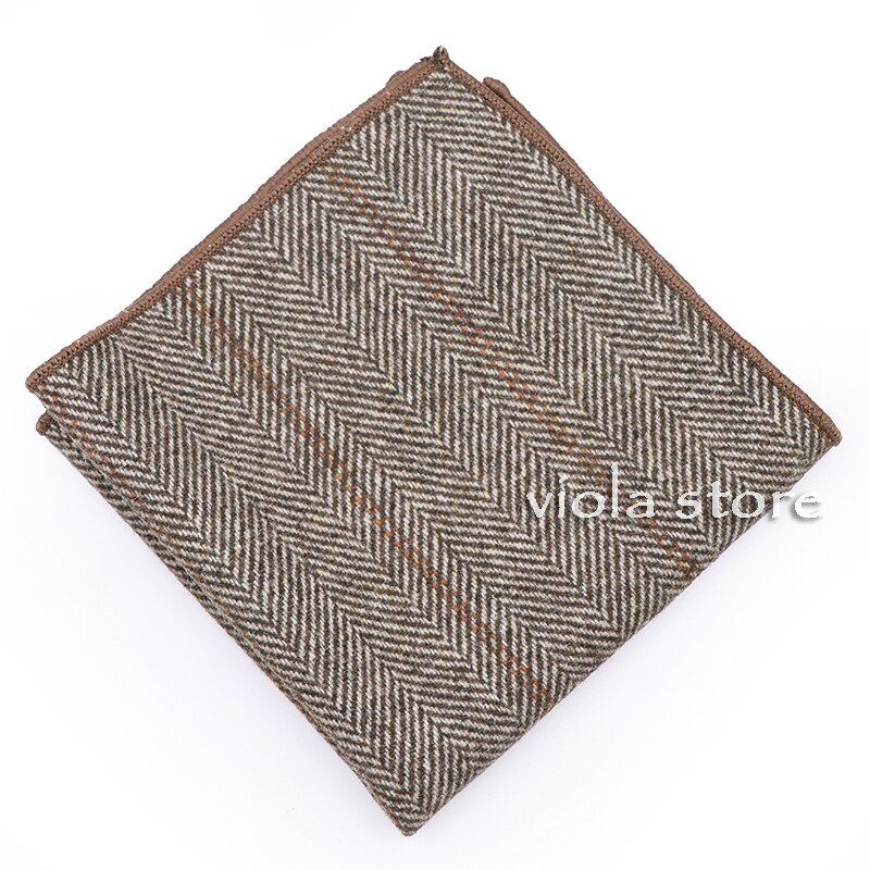 Klassisk plaid stribet blød 50% uld kashmir lomme firkantet 24cm herre jakkesæt hanky festlommetørklæde smoking slips matchende vinter: 03
