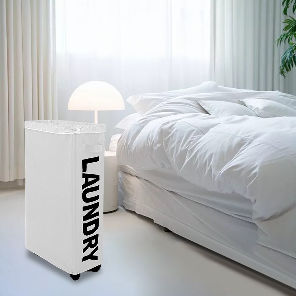 Dirty Clothes Hamper with Caster Wheels Clothes Rolling Durable Laundry Hamper for Living Room Utility Room Apartment