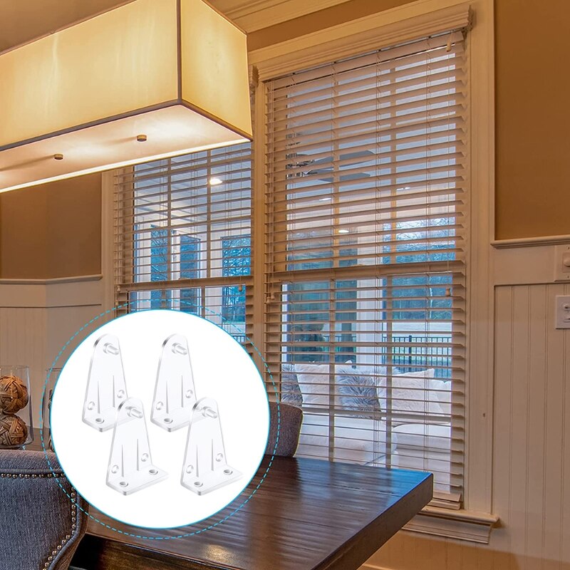 Hold Down Brackets Clear Plastic Blinds Bottom Rail Holder Clips Replacement for 2 Inch Horizontal Blinds Shades 10 Pieces