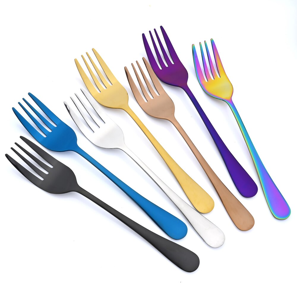Western Stainless Steel Serving Spoon Restaurant Public Cutlery Soup Ladle Colander Fork Shovel Rainbow Distributing Spoons
