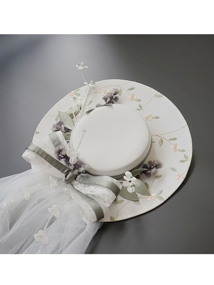 Bridal Fascinators Millinery Hat Party Wedding Hat Wide Brim Fedora Kentucky Derby Headpiece Church Photo Headwear Sinamay Hat