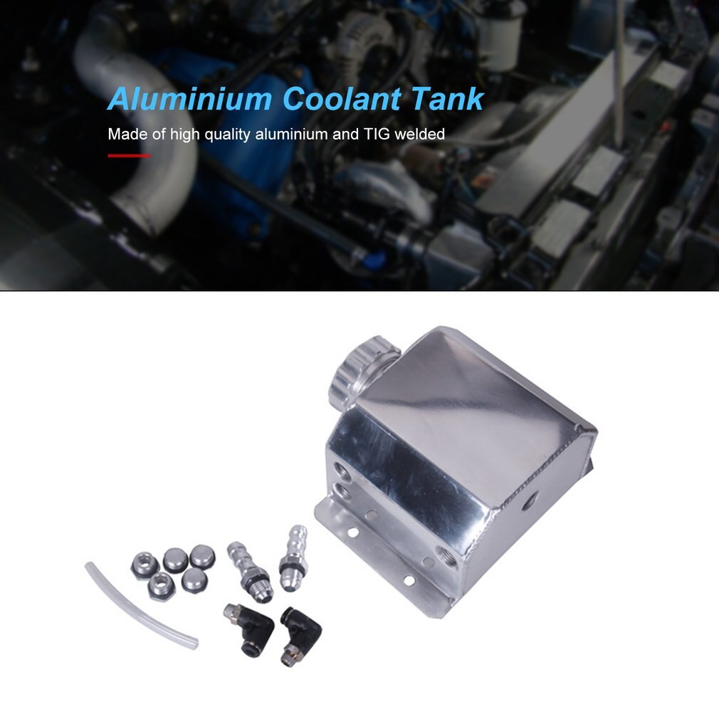 Til universal 1l aluminiumslegering motorolie brændstoffangst kan firkantet udluftningstank flaske kølevæske radiatoroverløbstank