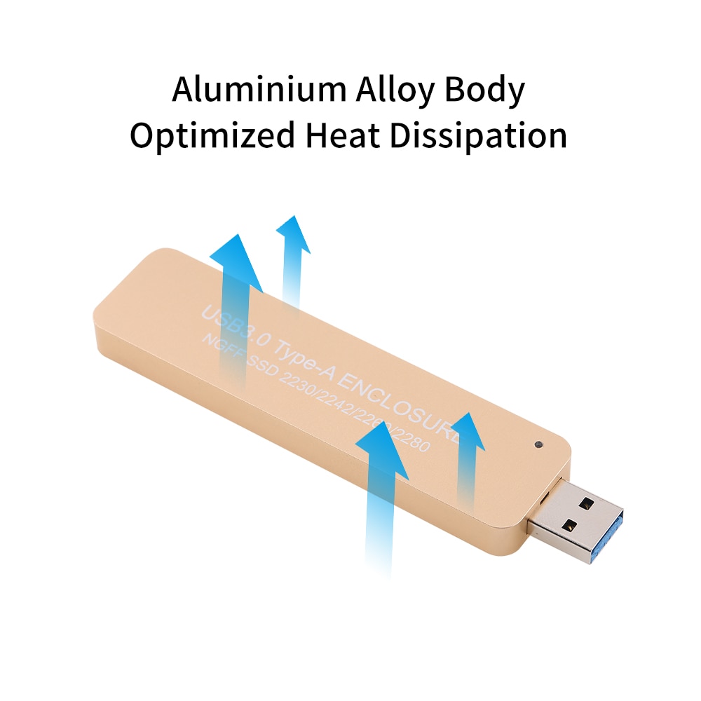 NGFF M.2 a USB 3.0 SSD adattatore scatola di Caso di Immagazzinaggio per M2 SATA a base di B Chiave SSD Applicabile a 2230 / 2242 / 2260 / 2280 mm