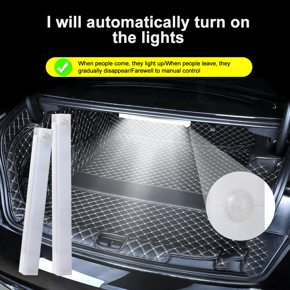 Auto Innen Licht Streifen Bar Lampe für Lieferwagen Bus Wohnwagen Typ-C Ladung LED Gepäck Fach Licht Drahtlose Bewegung Sensor Licht