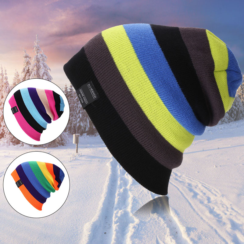Regenboog Slouchy Baggy Beanie Knit Kleurrijke Hoeden Modieuze Voor Outdoor Vrouwen Mannen YS-BUY