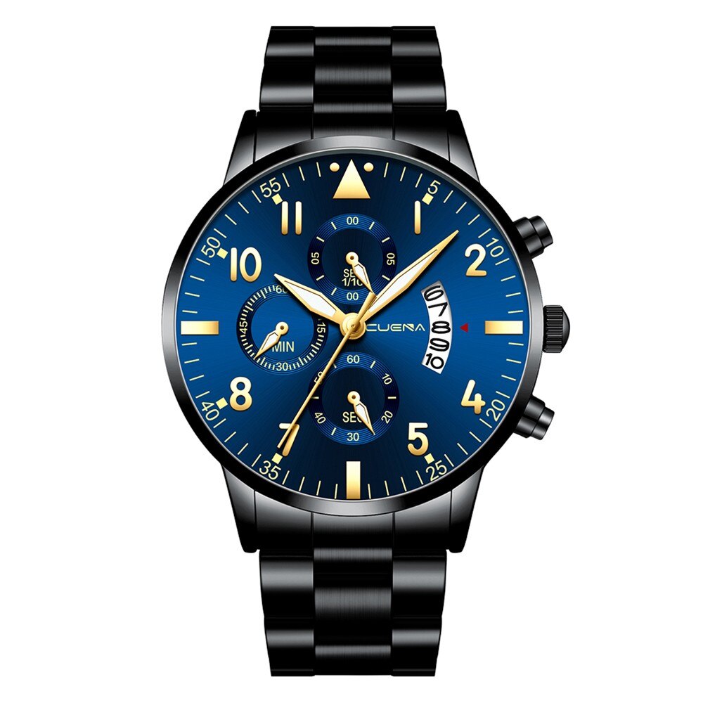 Relogio masculino horloges heren sport roestvrij stalen kast leren band horloge quartz zakelijk polshorloge reloj hombre: H