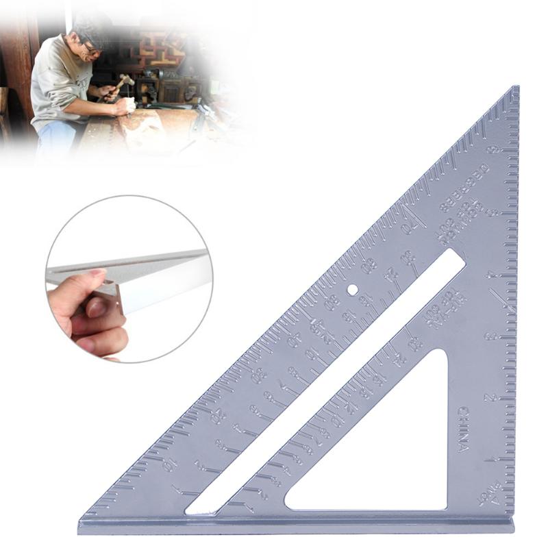 7inch Aluminum Speed Square Triangle Angle Protractor Measuring Tool Try Square Carpenter's Measuring Layout Tool