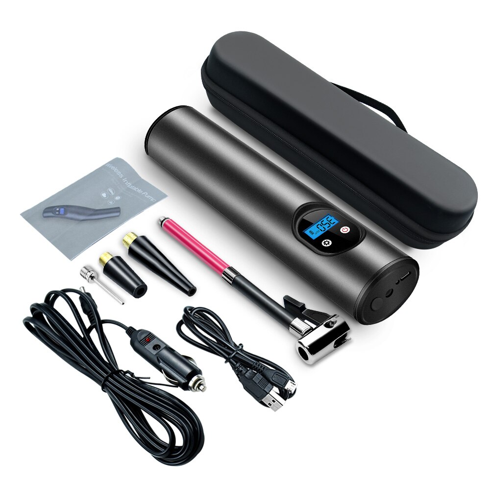 Gonfiatore elettrico LCD digitale ricaricabile della gomma 12V della pompa gonfiabile dell'automobile senza fili del gonfiatore della gomma del compressore d'aria portatile: USB nero Pump