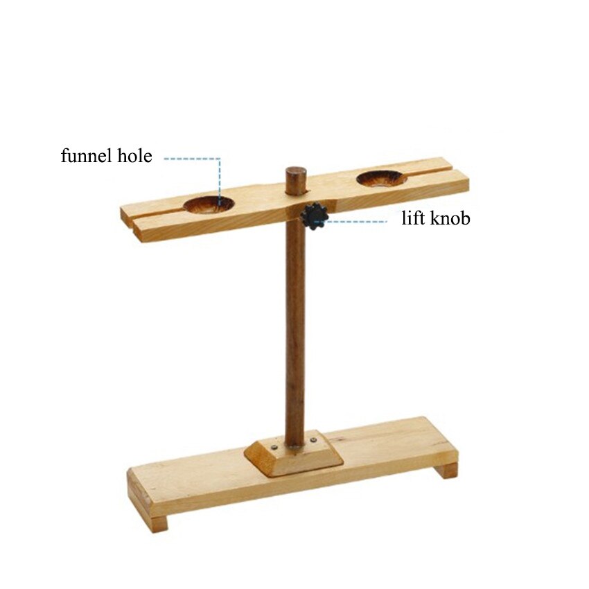 2 Holes Adjustable Wooden Funnel Rack Stand Safety Funnel Rack Support Supplies Chemical Laboratory Instruments Funnel Rack