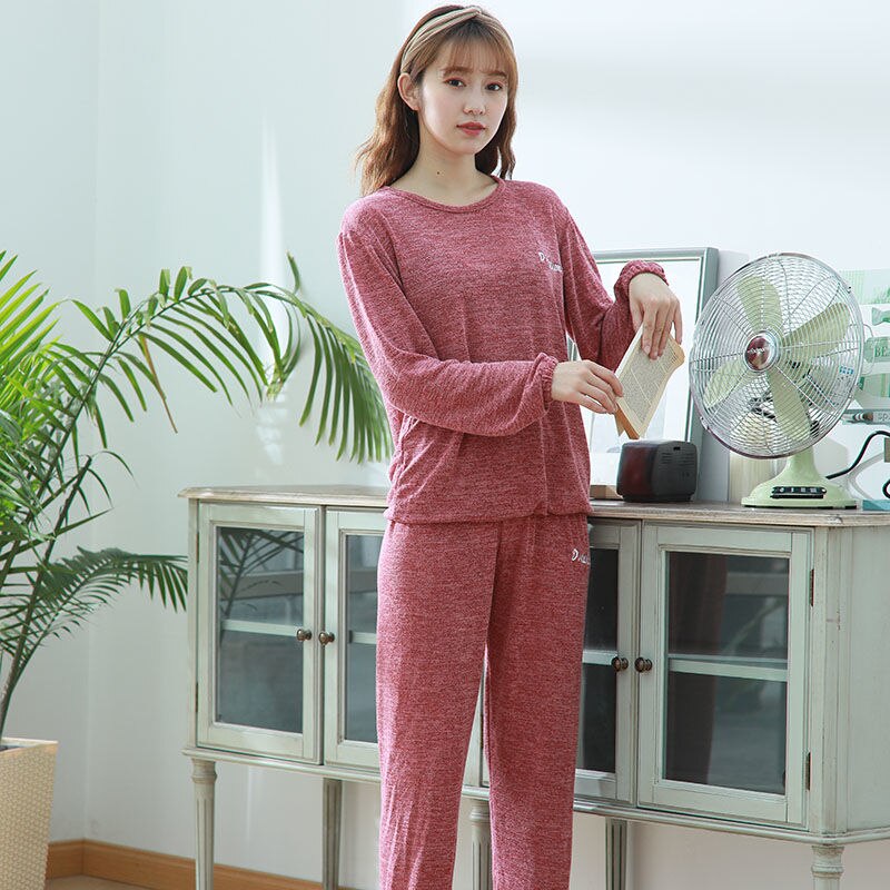 Ensemble Pyjama Long en coton doux pour femmes, chemise 3 pièces/ensemble, chemise, grande taille, à la , collection décontracté: Style 6