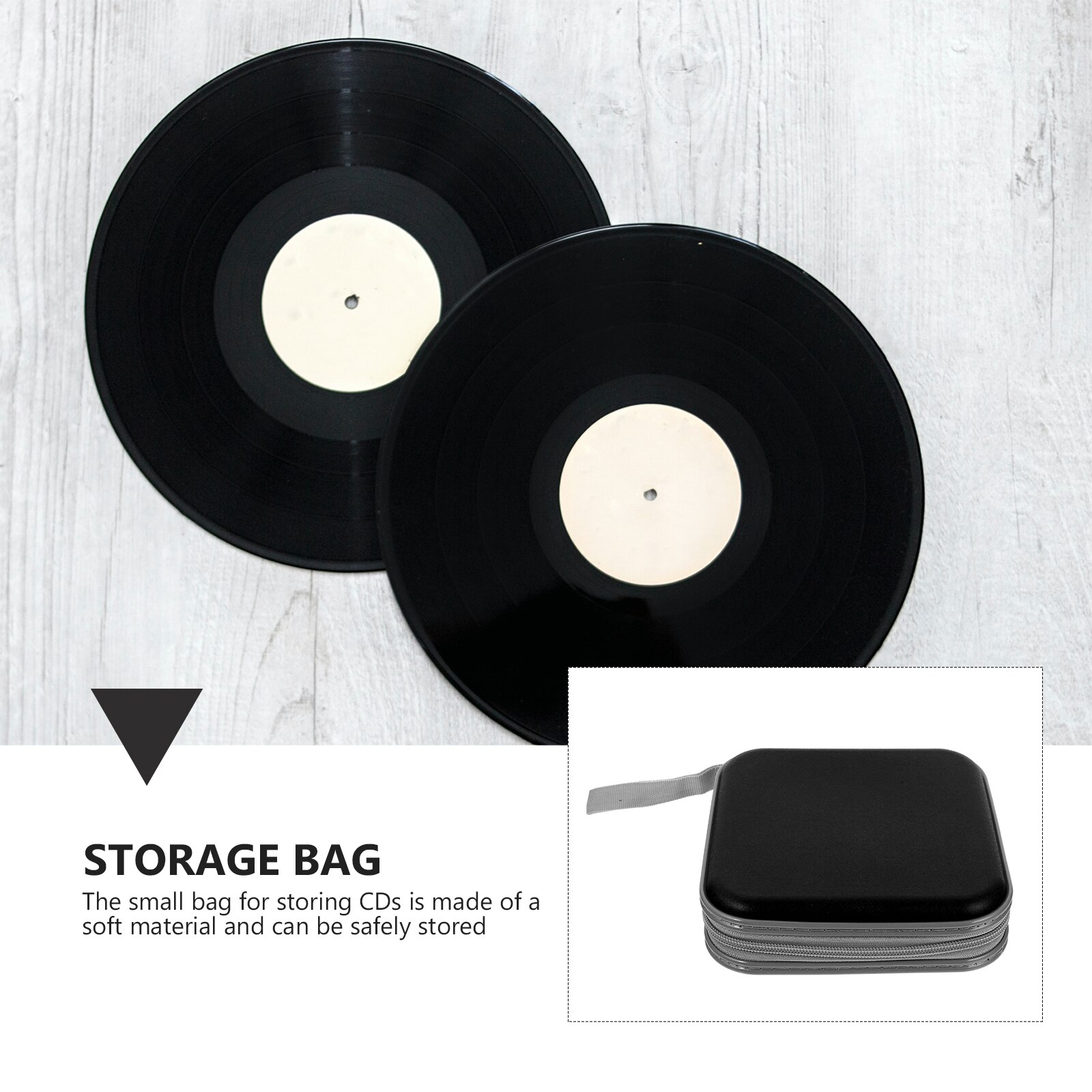 1pc Case 40 Capacity Plastic Travel Case Zipper Case Disc Storage Bag