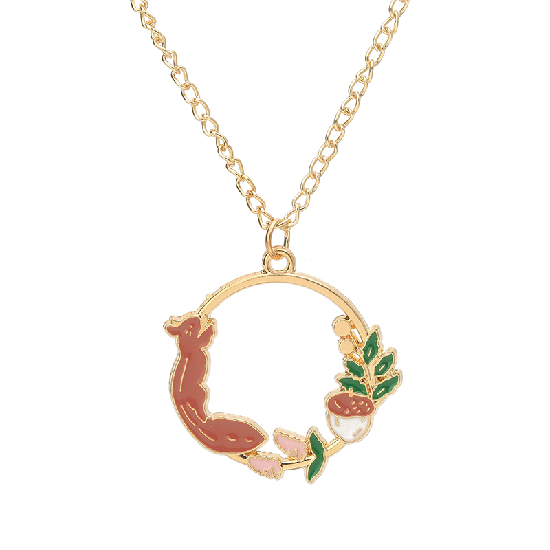 créative Sakura lapin chat collier mignon dessin animé guirlande pendentif dames bijoux accessoires colliers rose: Couleur or pur