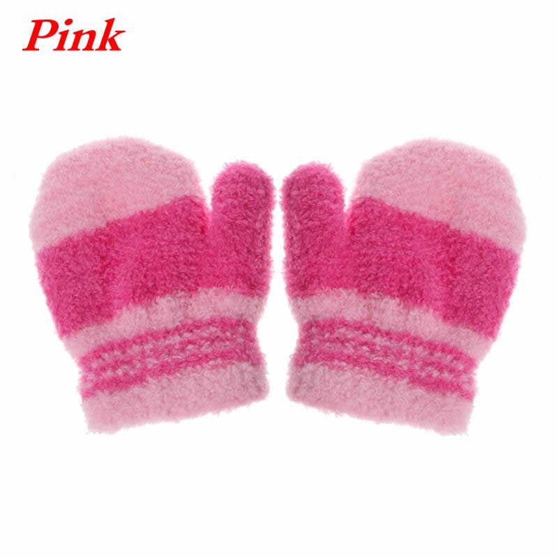 2020 del nuovo Sveglio infantile Del Capretto Del bambino Delle Ragazze Dei Ragazzi Inverno Caldo Guanti Del bambino Del lavorare a maglia Arcobaleno Guanti: rosa