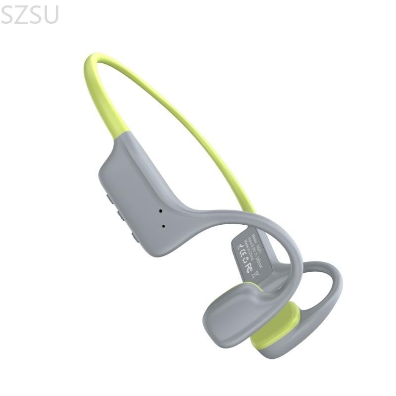 Cuffie szsu ad alta capacità con conduzione ossea compatibili con bluetooth, impermeabili per sport acquatici: Bianco