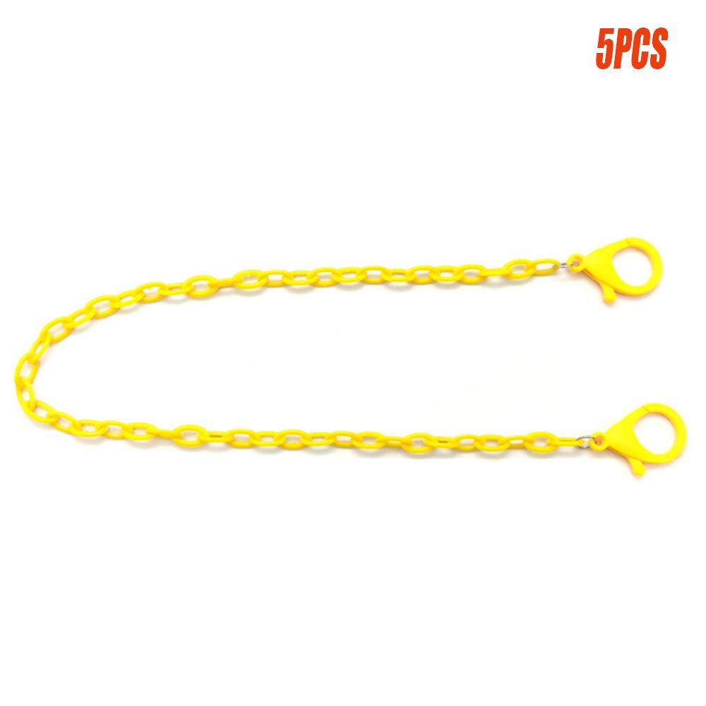 5/3 stuks acryl maskerkoord, maskeropslag, artefact, draagbare maskerbrillenopslagketting, studentkettingen, maskers opbergen, maskers bewaren: 5 stuks - geel