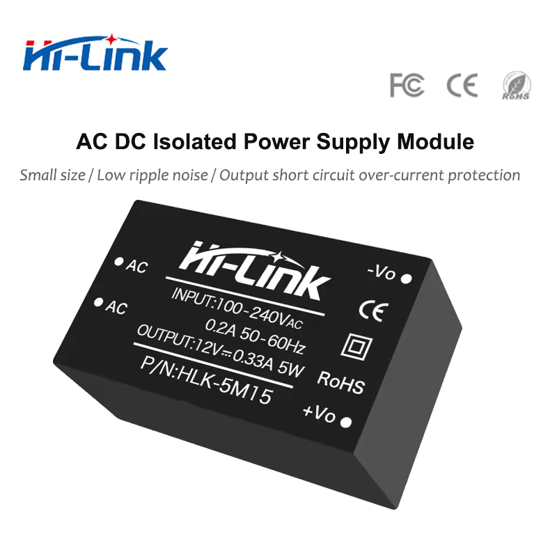 HLK-5M12 HLK-5M05 HLK-5M24 HLK-5M03 HLK-5M09 Hi-Link oryginalny moduł zasilania 5W AC DC 220V do 3.3V/5V/9V/12V/15V/24V przełącznik CE FCC: Beżowy / Bundle5