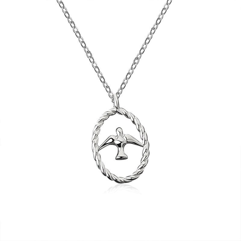 Echt 925 Sterling Zilveren Elegante Vogel Gold Geometrische Hanger Ketting Fijne Sieraden Voor Vrouwen Bruiloft Bijoux